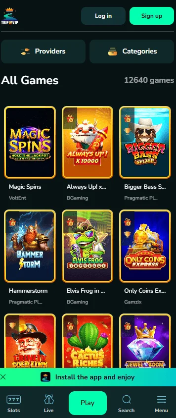 Trip2vip Casino mobile promotions alongside AUD and crypto payment options